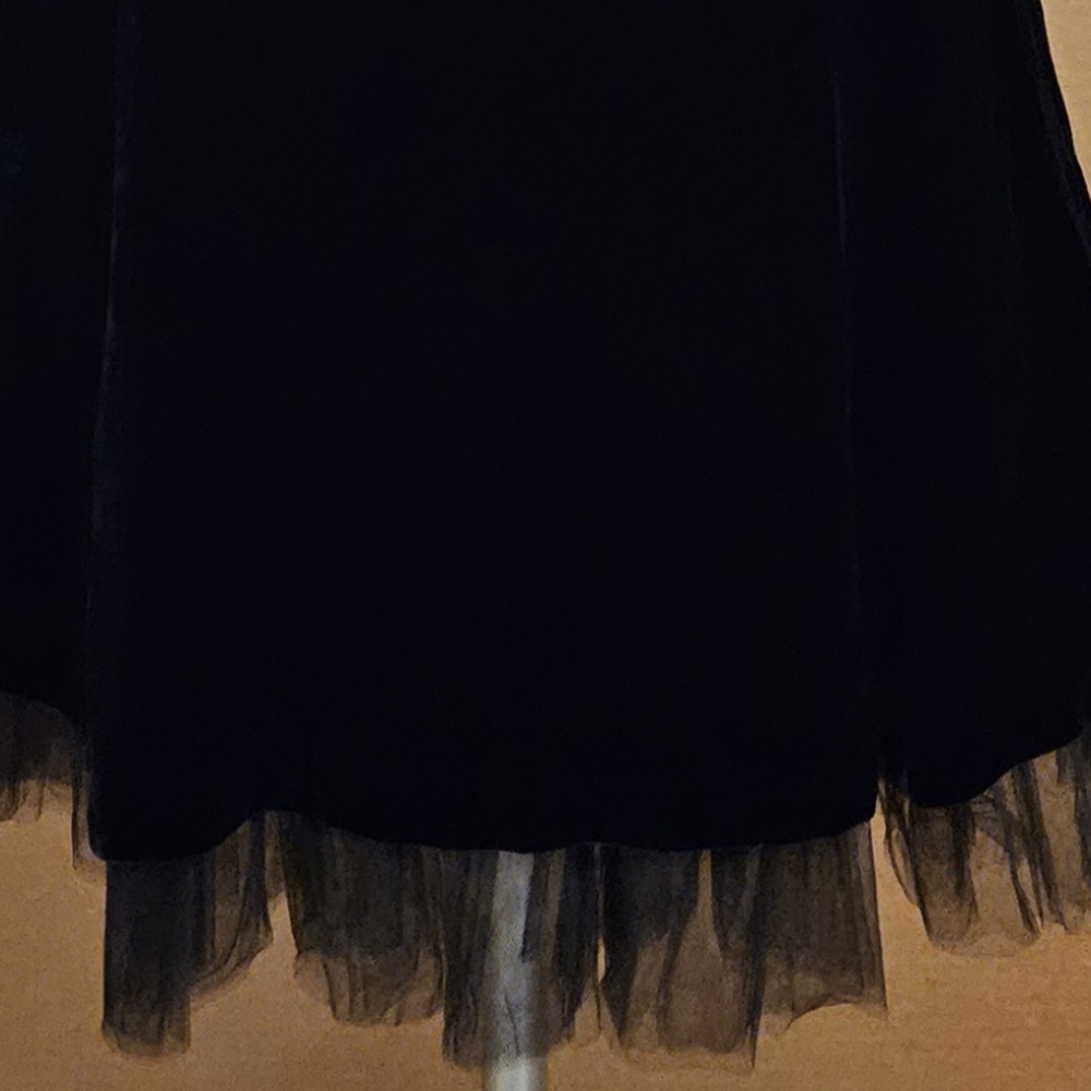 TALBOTS BLACK VELVET and TULLE STRAPLESS DRESS - Picture 3 of 4